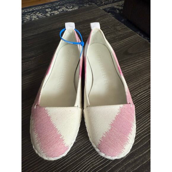 Burberry Pink Stripped Espadrille Ballet Flats - Picture 1 of 8